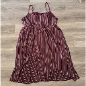 Torrid Dress Striped Maroon Wine Purple Black Plus Size 2X
